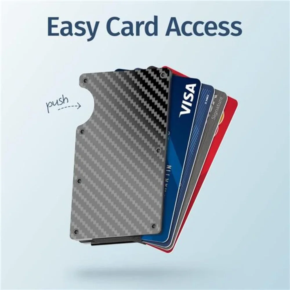 Premium Carbon Fiber Wallet for Men -Black Chic RFID Blocking Credit Card Holder